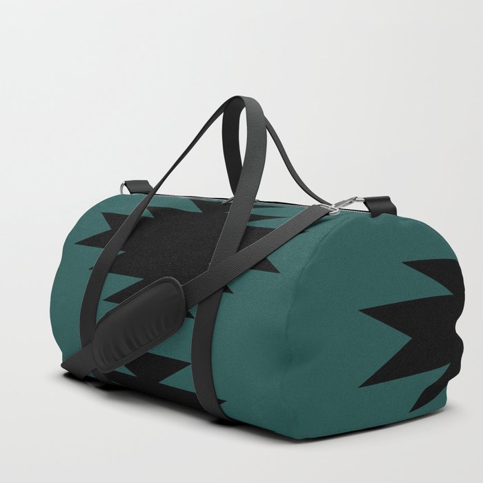 Geometric Southwestern Minimalism - Teal Duffle Bag