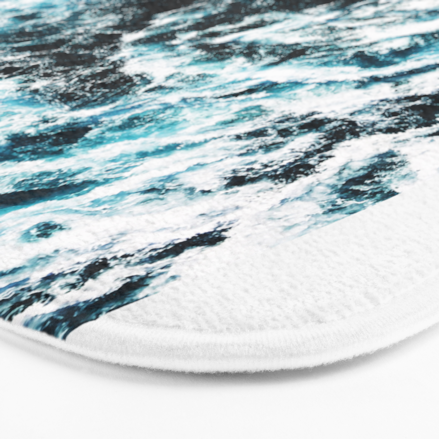 Free Like The Sea Digital Collage Ocean Waves Seascape Geometric Nature Minimalist Print Quote Bath Mat