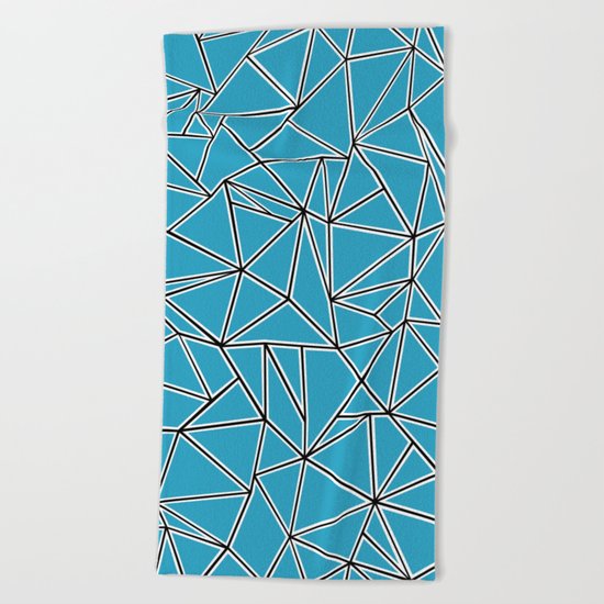 Shattered Ab Blue Beach Towel