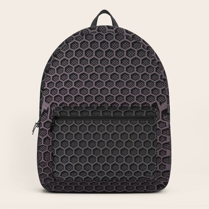 Black & Silver Carbon Fiber Backpack by PodArtist Society6