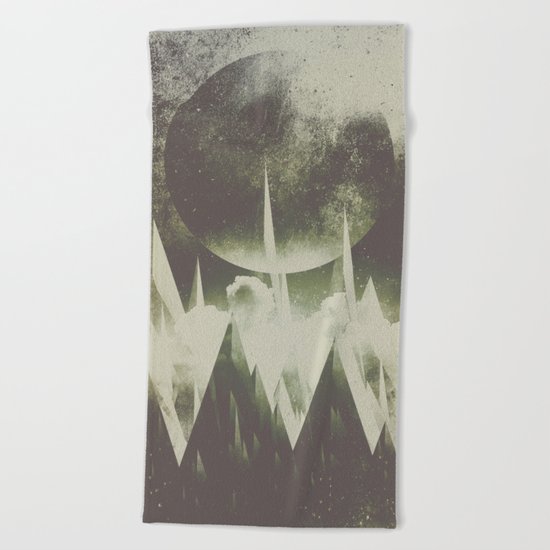 When mountains fall asleep Beach Towel