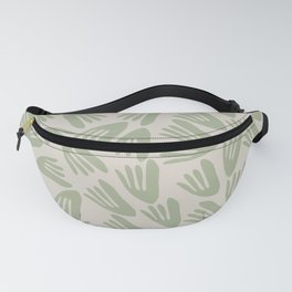 Papier Découpé Abstract Cutout Pattern in Sage Green Fanny Pack