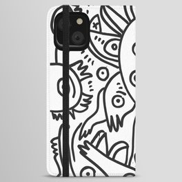 Black and White Graffiti Cool Funny Creatures iPhone Wallet Case
