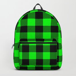Green Buffalo Plaid Pattern Backpack