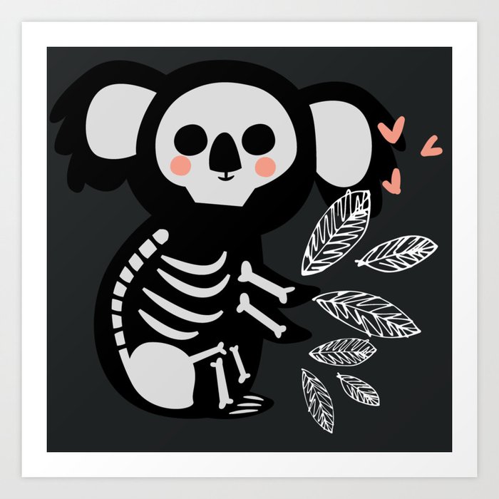 My Skeleton Friends - Koala Art Print