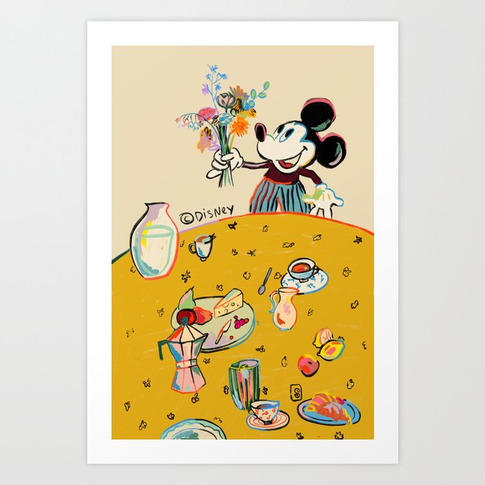 "Breakfast with Mickey Mouse" by Sandra Poliakov Art Print