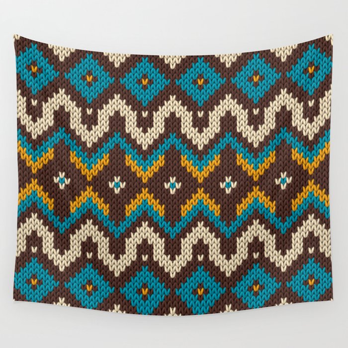 Modern knitted fair isle ethnic style Wall Tapestry