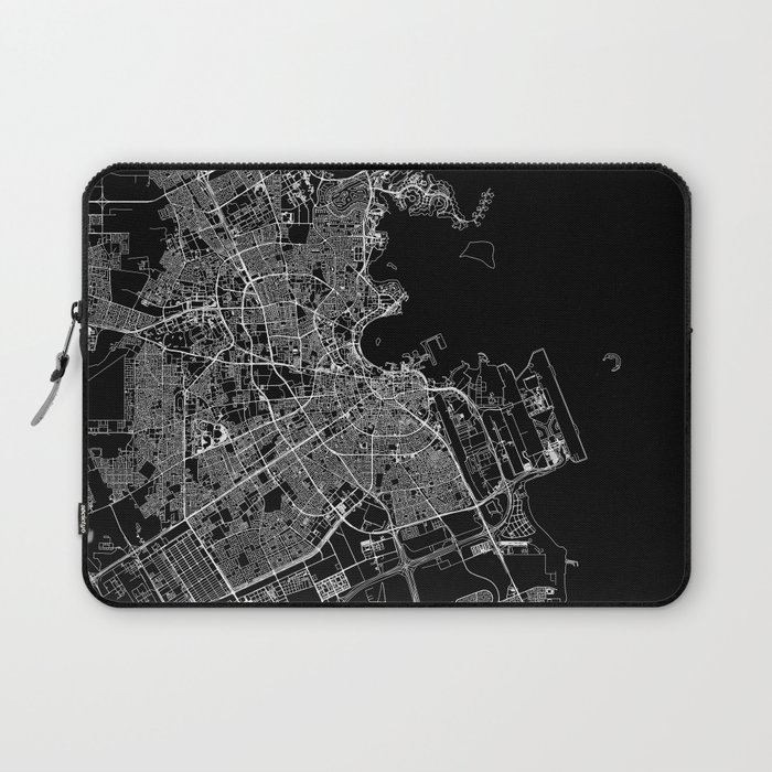 Doha Black Map Laptop Sleeve