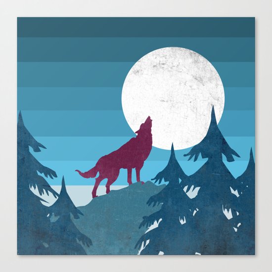 Wolf in the woods Canvas Print