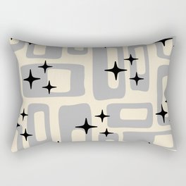 Retro Mid Century Modern Abstract Pattern 577 Gray Black Rectangular Pillow