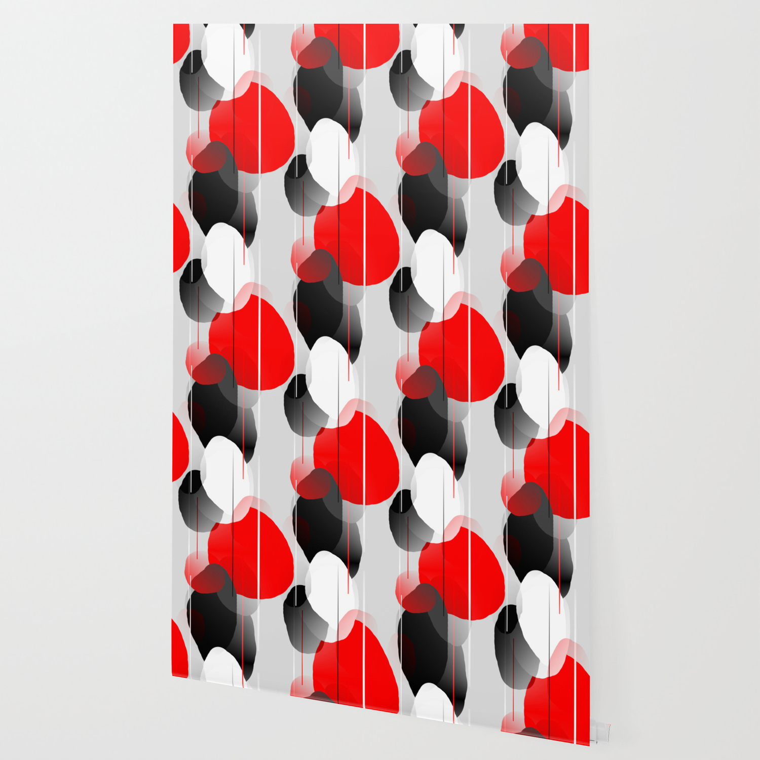 Modern Anxiety Abstract Red Black Gray Wallpaper By Mellowcat