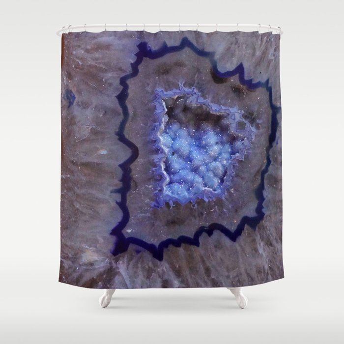 Periwinkle Geode Druzy Crystals Shower Curtain By Thequarry Society6