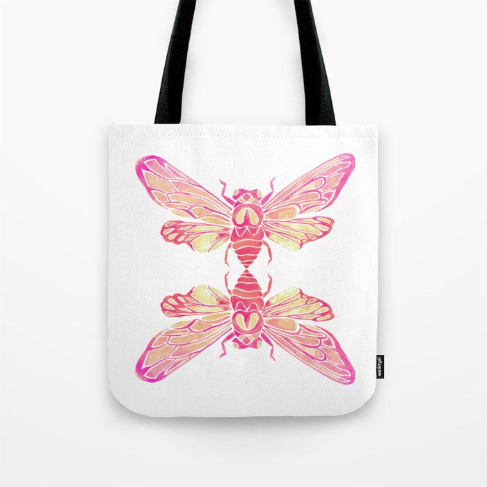 Summer Cicada – Pink Palette Tote Bag