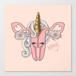 Female Reproductive System Unicorn - Magic Uterus  Canvas Print