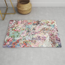 Clermont-Ferrand map Area & Throw Rug