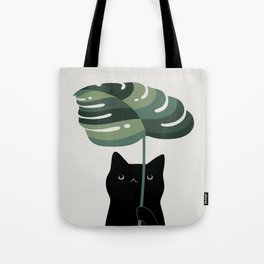 Cat and Plant 16 Tote Bag