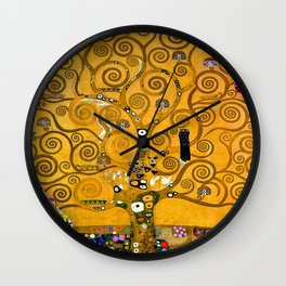 Gustav Klimt Tree Of Life Gold Version Wall Clock