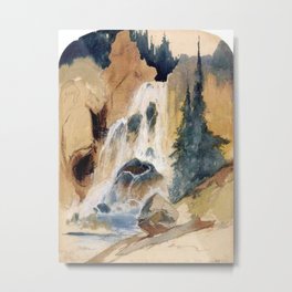 Crystal Falls Watercolour 1871 By Thomas Moran | Abstract Landscape Reproduction Metal Print | Romanticism Fantasy, The Famous Pictures, Color Graphicdesign, Modern Vintage Home, Accent Genre Gallery, College Dorm Room Of, Artist Artists Works, Painting Paintings, Painting, An Old World Reprint 
