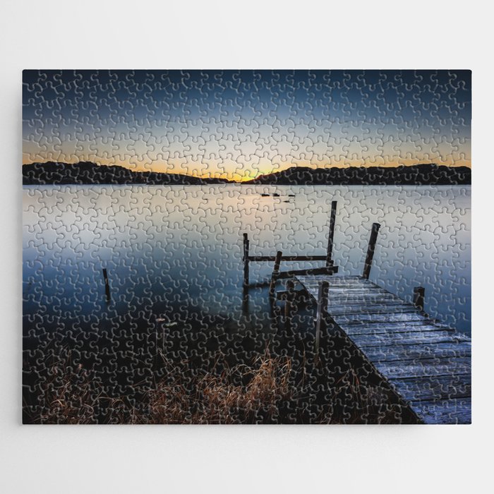 Old Pier After Sunset - Matte Version Jigsaw Puzzle