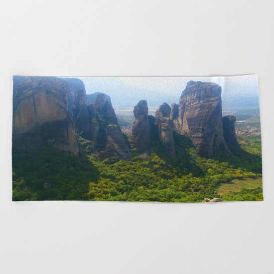 Meditation up to Meteora | Greece | Nature Beach Towel