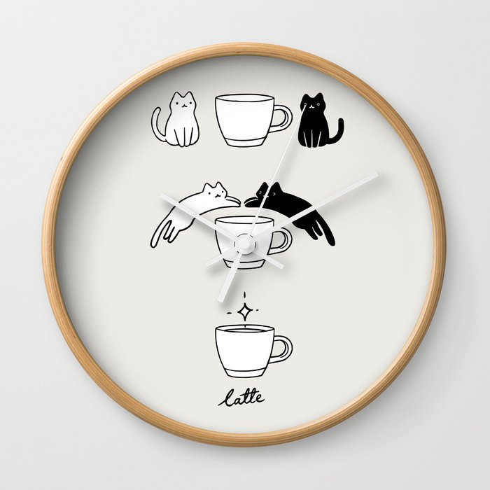 Coffee Cat 2: Catte Wall Clock