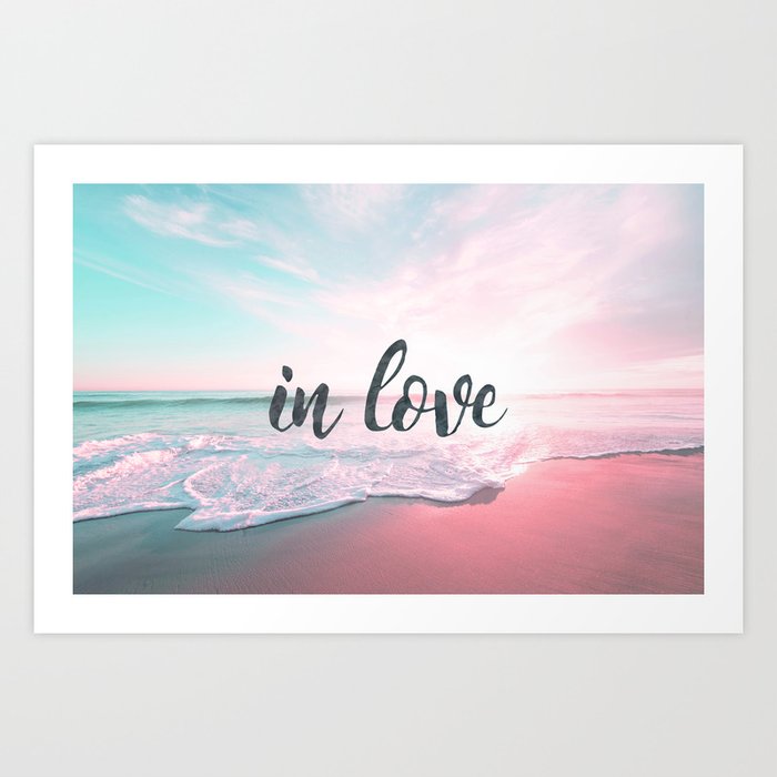 In Love on the beach Art Print