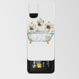 Pug taking bath watercolor painting Android Card Case