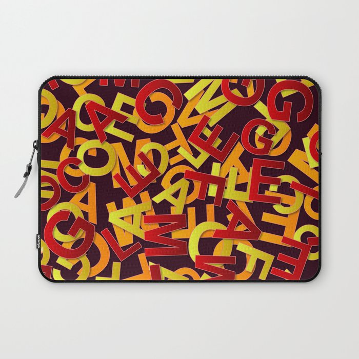 Red & Yellow Color Alphabet Design Laptop Sleeve