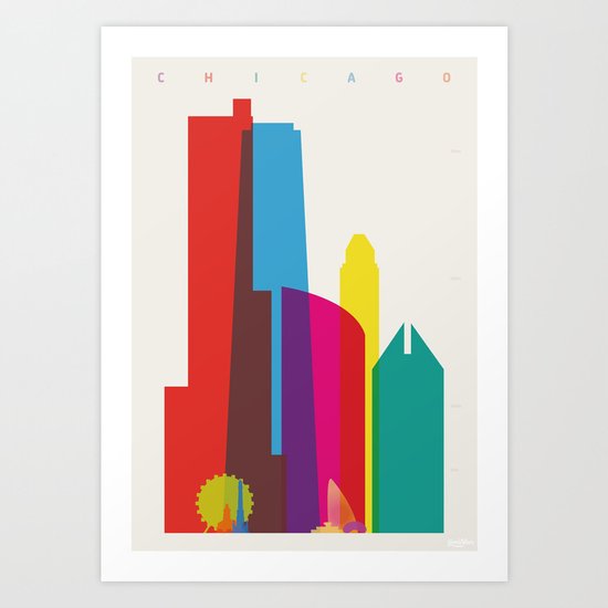 Shapes of Chicago. Accurate to scale Art Print