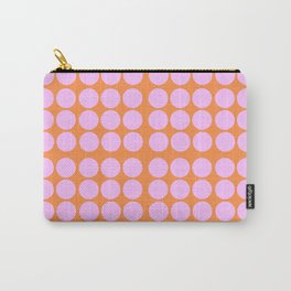 Pink On Orange Polka Dots Retro Modern Abstract Pattern Carry-All Pouch