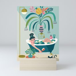 Relaxing Bath Mini Art Print