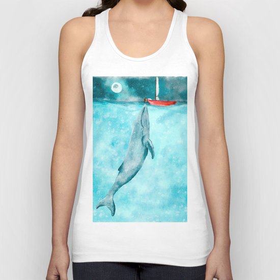 Whale illustration Unisex Tank Top