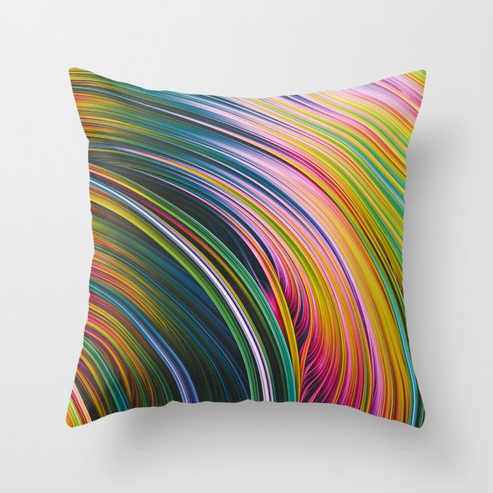 Super Strands. Colorful Abstract Throw Pillow
