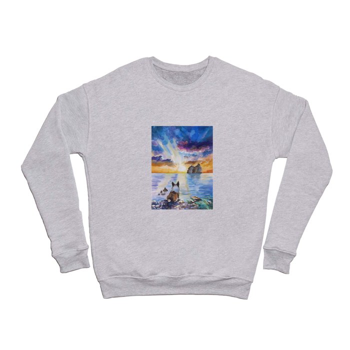 Corgi - dreamer and calm calm sunset Crewneck Sweatshirt