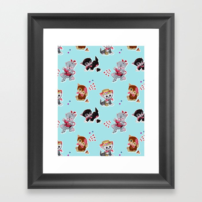 Zombie Cats Framed Art Print