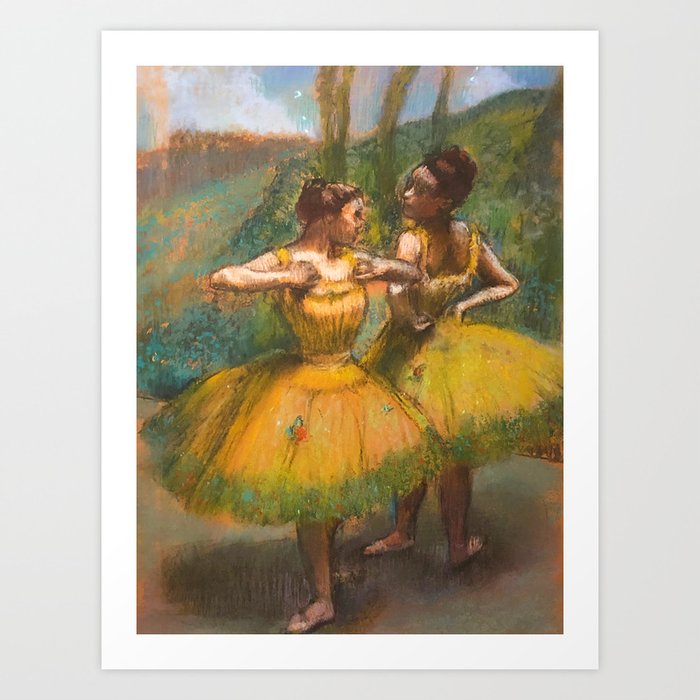 Edgar Degas "Two dancers in yellow" Art Print