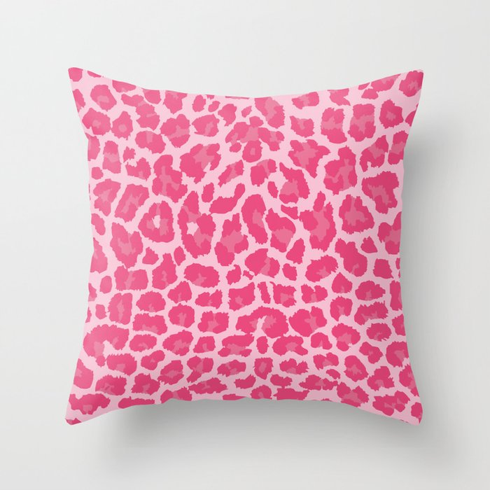 Pink leopard pattern Throw Pillow