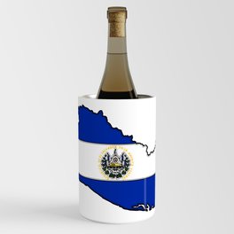 El Salvador Map with Salvadoran Flag Wine Chiller