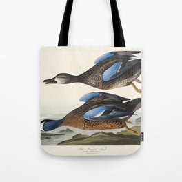 Blue-Winged Teal from Birds of America (1827) by John James Audubon Tote Bag