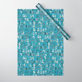 math doodle blue Wrapping Paper