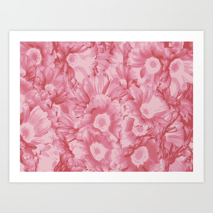 Sandy Pink Flowers Art Print