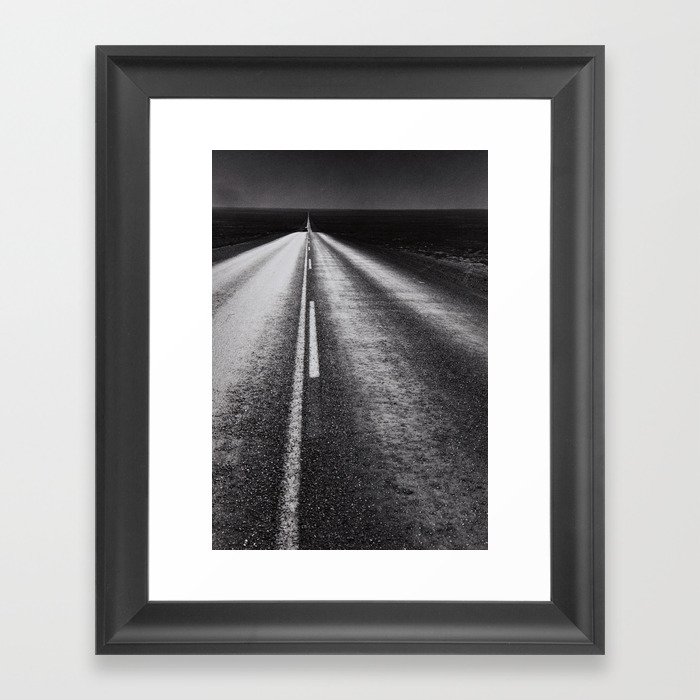 From Here to Eternity; the Road up Ahead of You black and white photography - photographs Framed Art Print