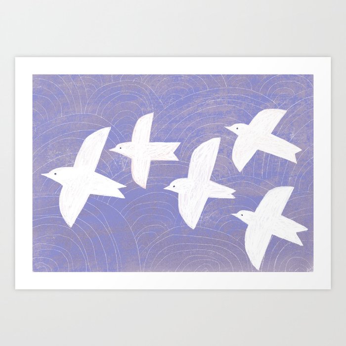 White Birds Art Print