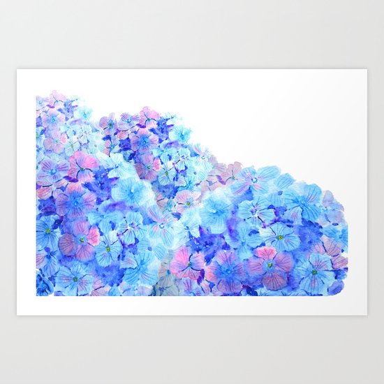 mountain of hydrangea Art Print