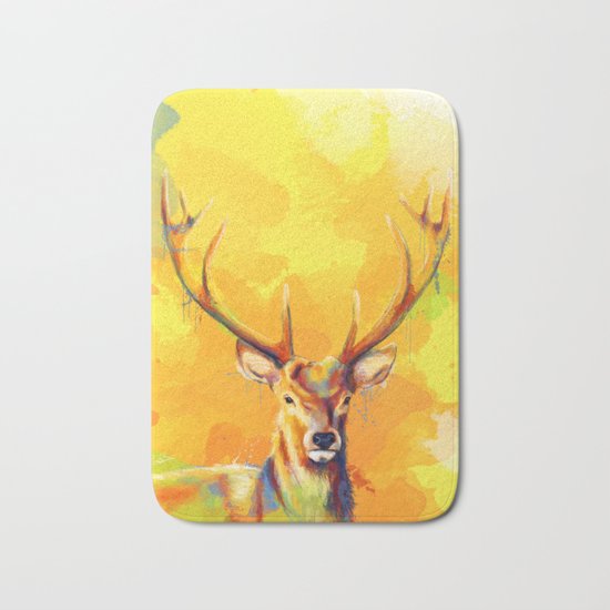 Forest King - Deer painting Bath Mat