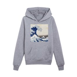 Japanese Wave Painting Kids Pullover Hoodies