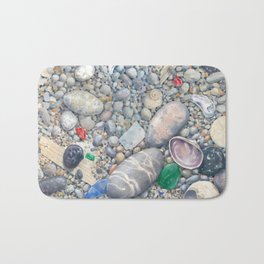 Flotsam II Bath Mat | Shells, Seaglass, Painting, Beach, Rocks 