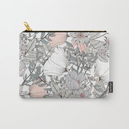 Seamless pattern design with hand drawn flowers and floral elements Carry-All Pouch