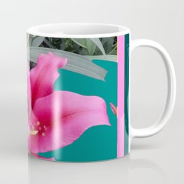 FUCHSIA PINK LILY TEAL ARTWORK Coffee Mug