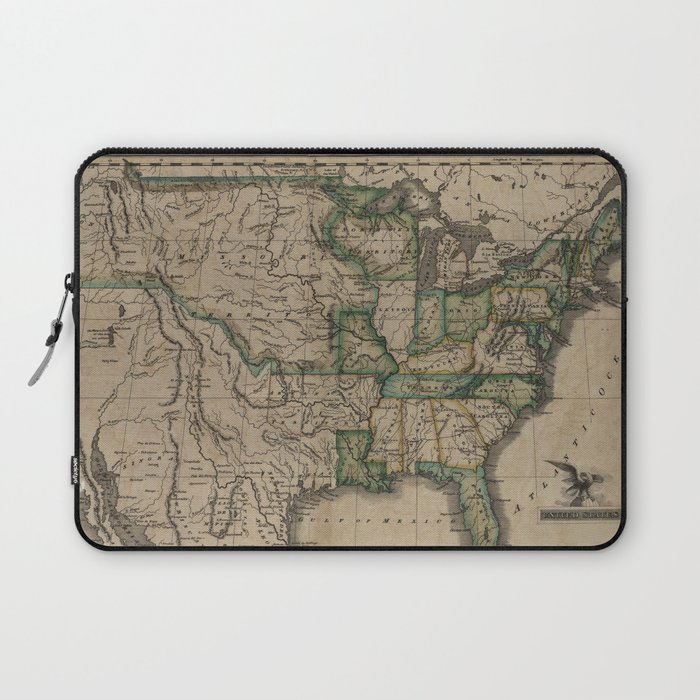 Vintage Map of The United States (1823) Laptop Sleeve